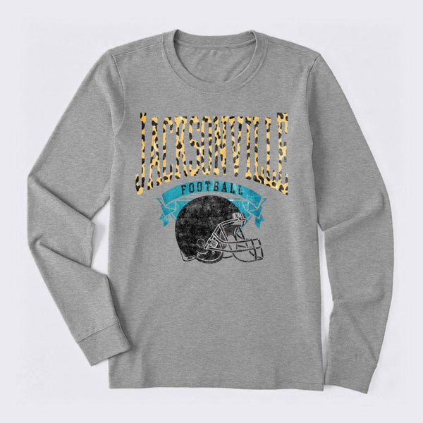 Vintage Football Hometown Team Print Long Sleeve T-Shirt