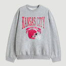 Vintage Football Hometown Team Print Sweatshirt