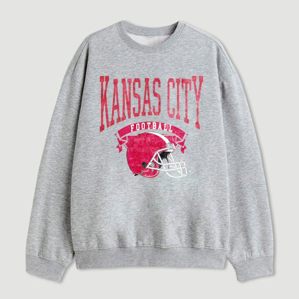 Vintage Football Hometown Team Print Sweatshirt