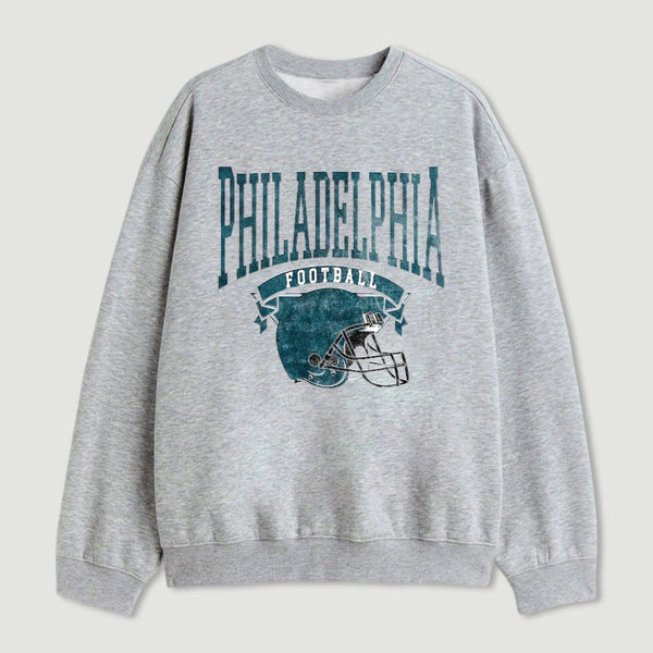 Vintage Football Hometown Team Print Sweatshirt
