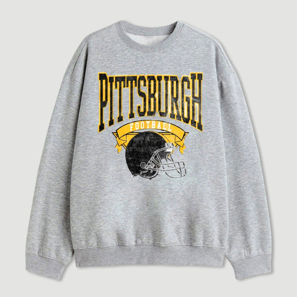 Vintage Football Hometown Team Print Sweatshirt