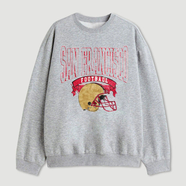 Vintage Football Hometown Team Print Sweatshirt