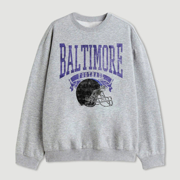 Vintage Football Hometown Team Print Sweatshirt