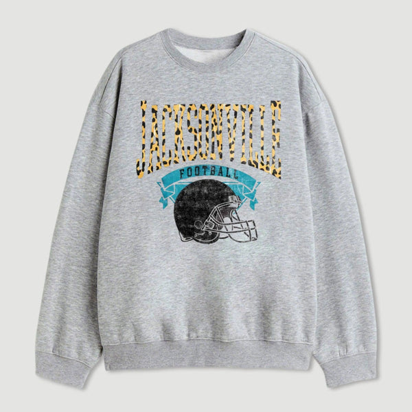 Vintage Football Hometown Team Print Sweatshirt
