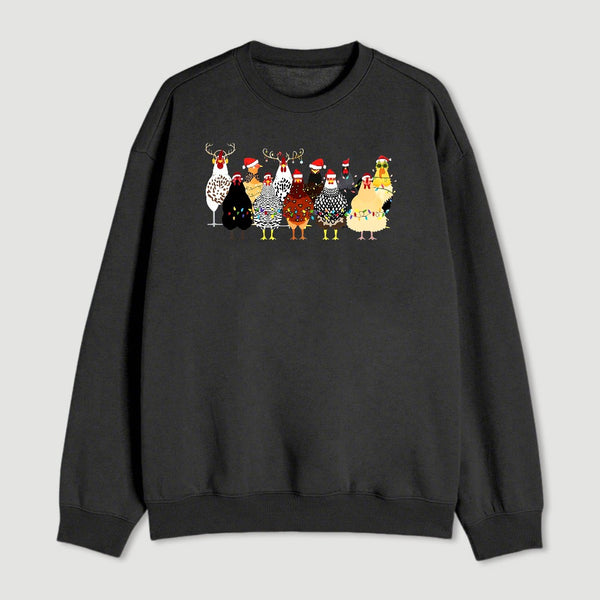 A Flock Of Christmas Chickens Sweatshirt
