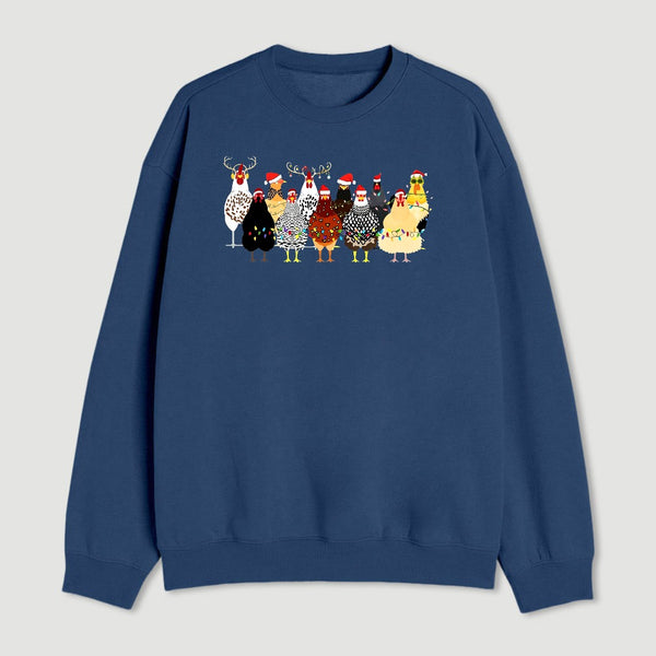 A Flock Of Christmas Chickens Sweatshirt