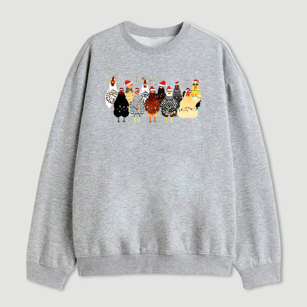 A Flock Of Christmas Chickens Sweatshirt
