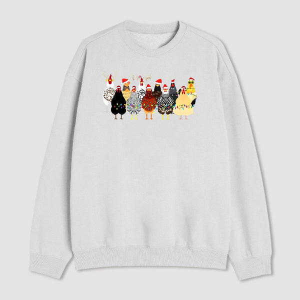 A Flock Of Christmas Chickens Sweatshirt