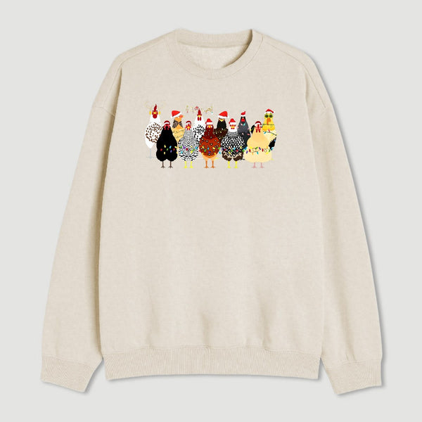 A Flock Of Christmas Chickens Sweatshirt