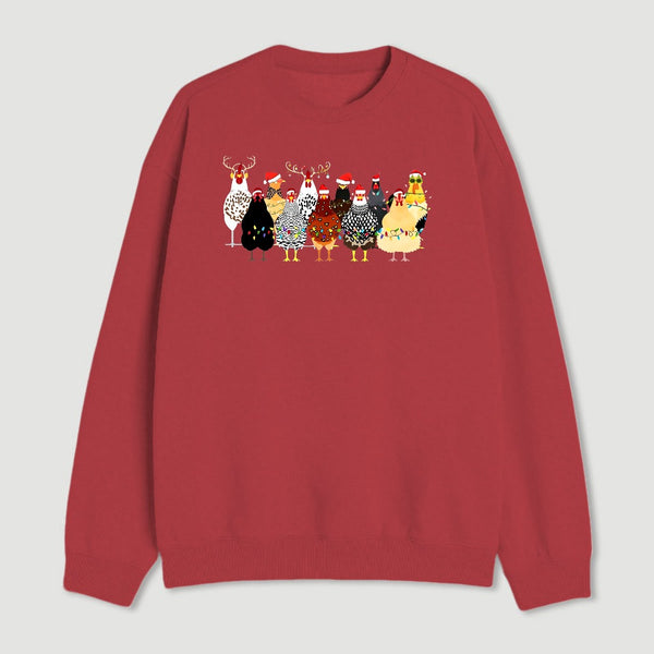 A Flock Of Christmas Chickens Sweatshirt