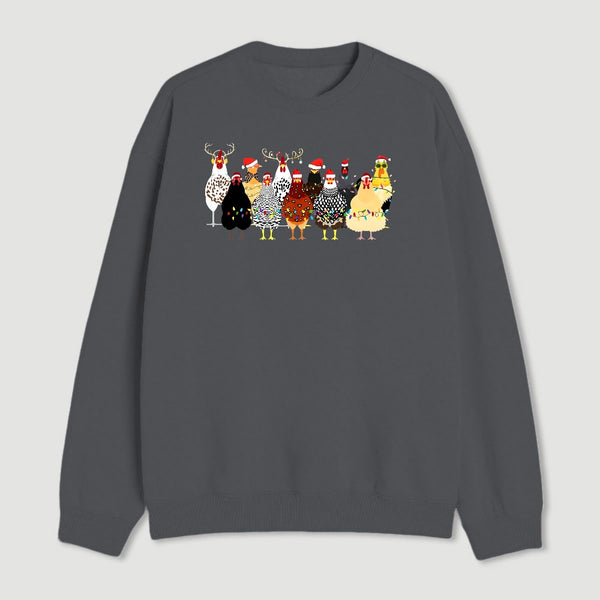 A Flock Of Christmas Chickens Sweatshirt