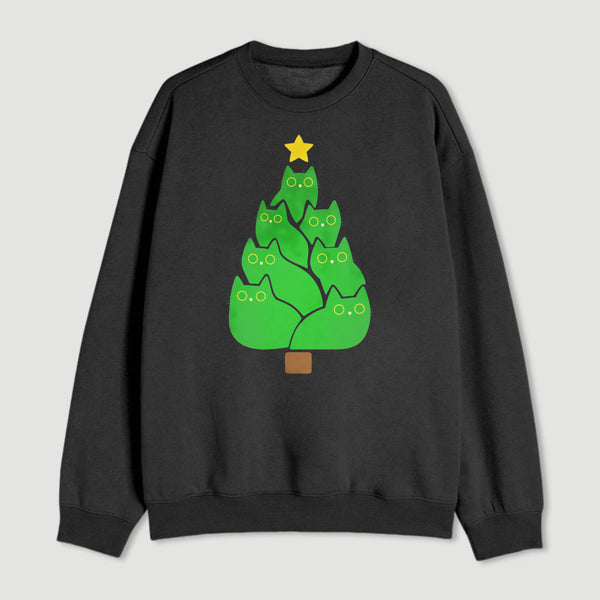 Christmas Tree Cat Japanese Sweatshirt