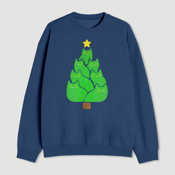 Christmas Tree Cat Japanese Sweatshirt