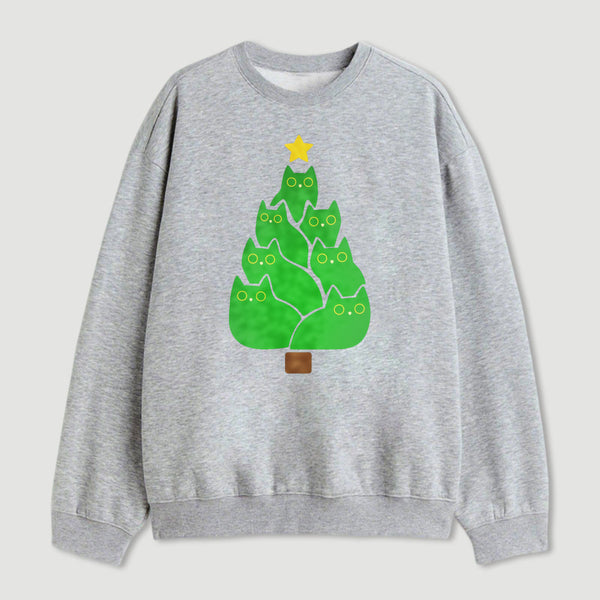 Christmas Tree Cat Japanese Sweatshirt
