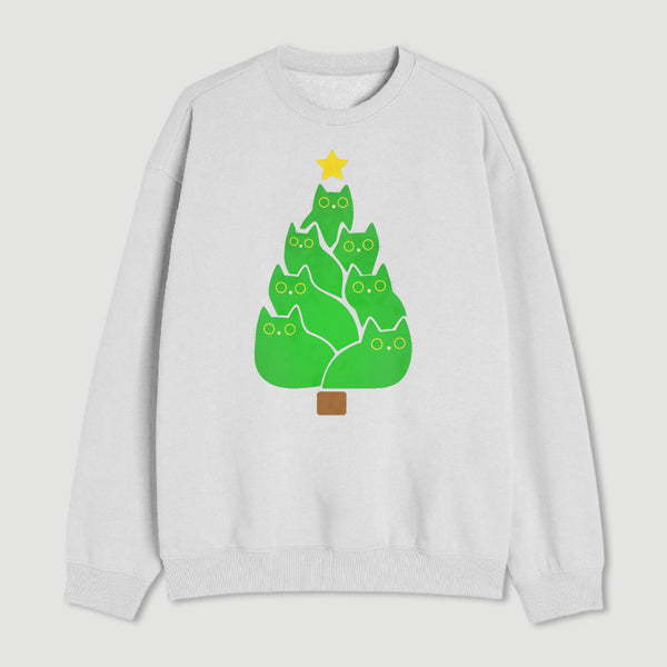 Christmas Tree Cat Japanese Sweatshirt