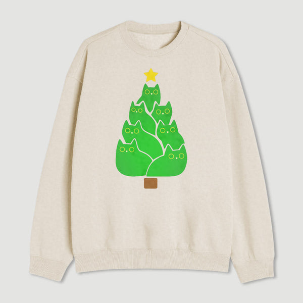 Christmas Tree Cat Japanese Sweatshirt