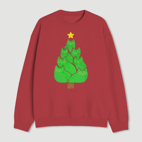 Christmas Tree Cat Japanese Sweatshirt