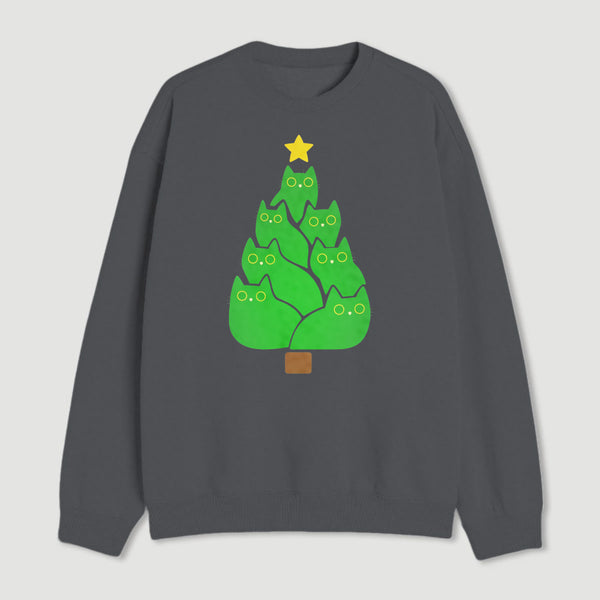 Christmas Tree Cat Japanese Sweatshirt
