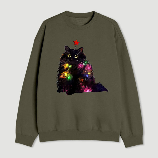 Christmas Lights Cat Sweatshirt