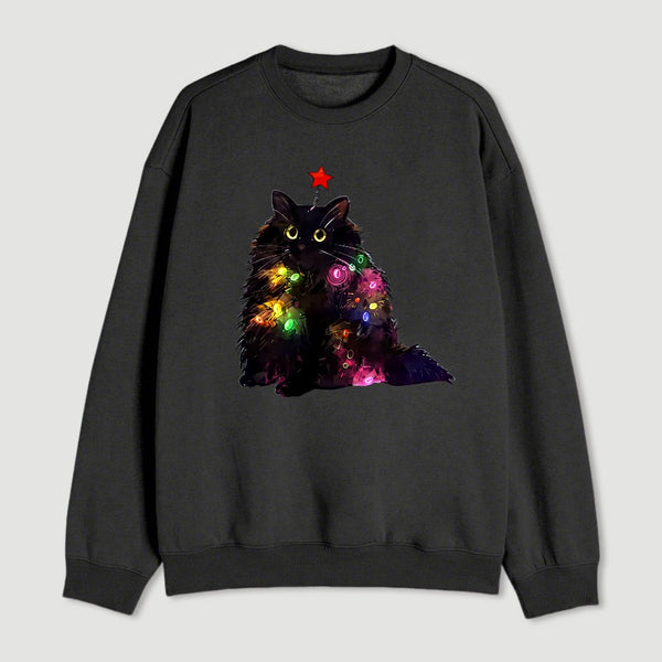 Christmas Lights Cat Sweatshirt