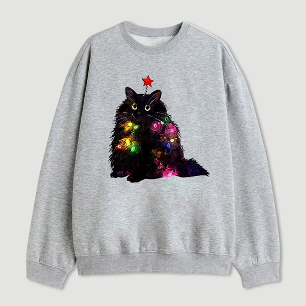 Christmas Lights Cat Sweatshirt