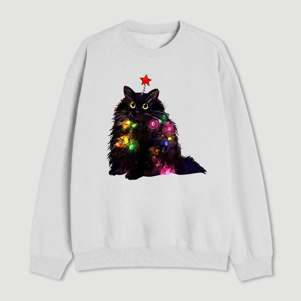 Christmas Lights Cat Sweatshirt
