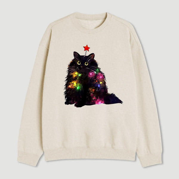 Christmas Lights Cat Sweatshirt