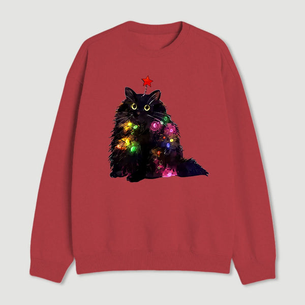 Christmas Lights Cat Sweatshirt