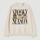 Spooky Season Ghost Camo Leopard Checkerboard Halloween Sweatshirt