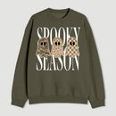 Spooky Season Ghost Camo Leopard Checkerboard Halloween Sweatshirt