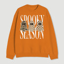 Spooky Season Ghost Camo Leopard Checkerboard Halloween Sweatshirt