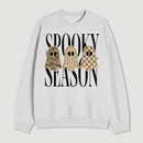 Spooky Season Ghost Camo Leopard Checkerboard Halloween Sweatshirt