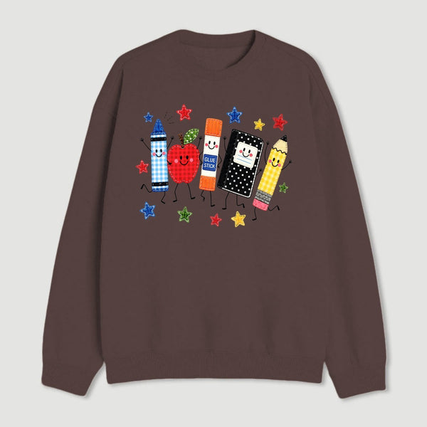 Back to School Apple Pencil Notebook Graphic Sweatshirt
