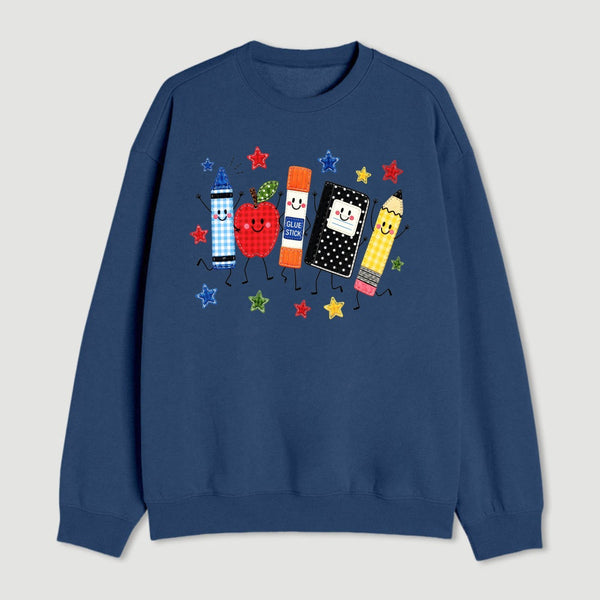 Back to School Apple Pencil Notebook Graphic Sweatshirt
