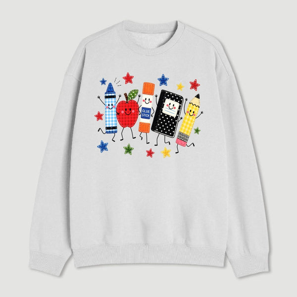 Back to School Apple Pencil Notebook Graphic Sweatshirt