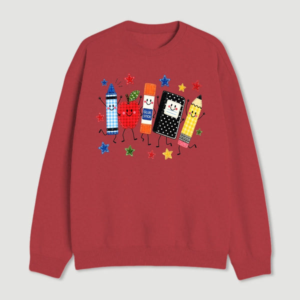 Back to School Apple Pencil Notebook Graphic Sweatshirt