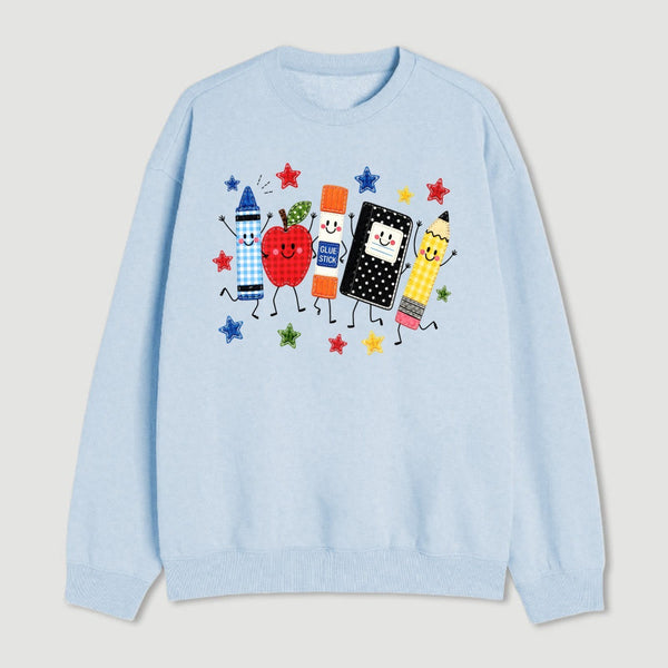 Back to School Apple Pencil Notebook Graphic Sweatshirt