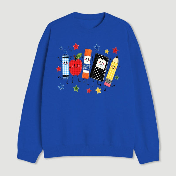 Back to School Apple Pencil Notebook Graphic Sweatshirt