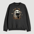 Leopard Ghost Cat Halloween Cute Spooky Black Cat Sweatshirt