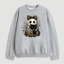 Leopard Ghost Cat Halloween Cute Spooky Black Cat Sweatshirt