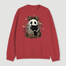 Leopard Ghost Cat Halloween Cute Spooky Black Cat Sweatshirt