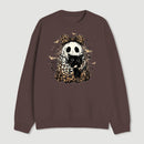 Leopard Ghost Cat Halloween Cute Spooky Black Cat Sweatshirt