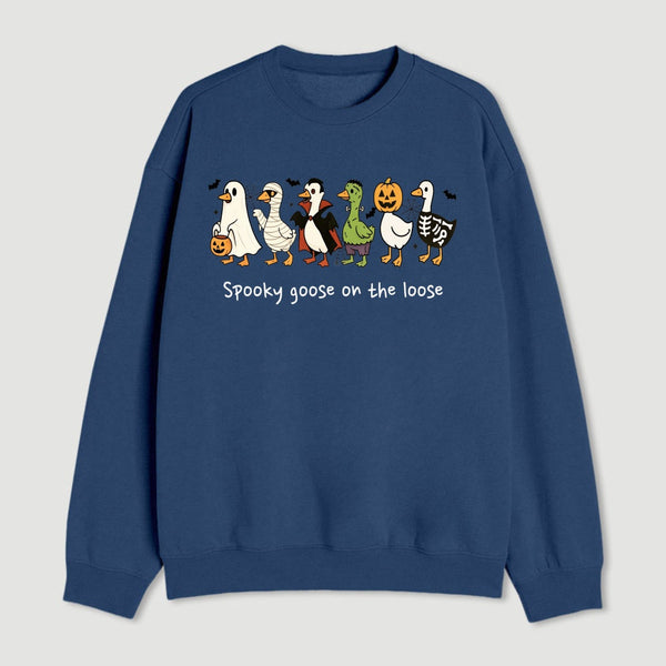 Spooky Goose on the Loose Funny Halloween Sweatshirt