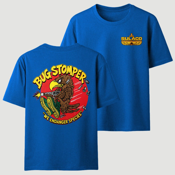 Bug Stomper Alien Front And Back Printed T-Shirt