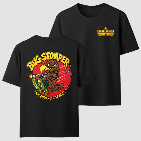 Bug Stomper Alien Front And Back Printed T-Shirt