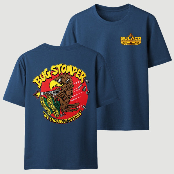 Bug Stomper Alien Front And Back Printed T-Shirt