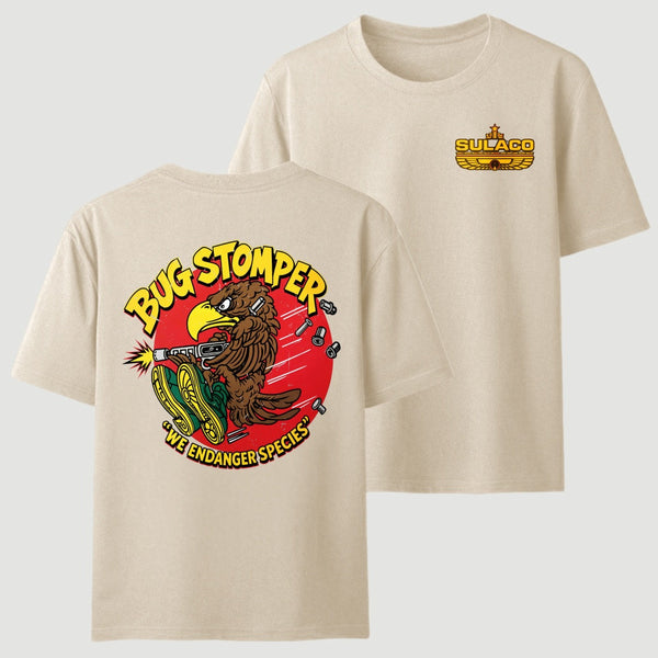 Bug Stomper Alien Front And Back Printed T-Shirt