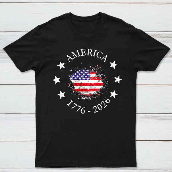 America 250Th Anniversary Patriotic Usa Flag Graphic T-Shirt