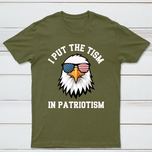 Put The Tism In Patriotism Athletic Eagle T-Shirt