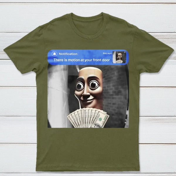 There is movement at your front door Tung Tung Tung Sahur meme cotton T-shirt